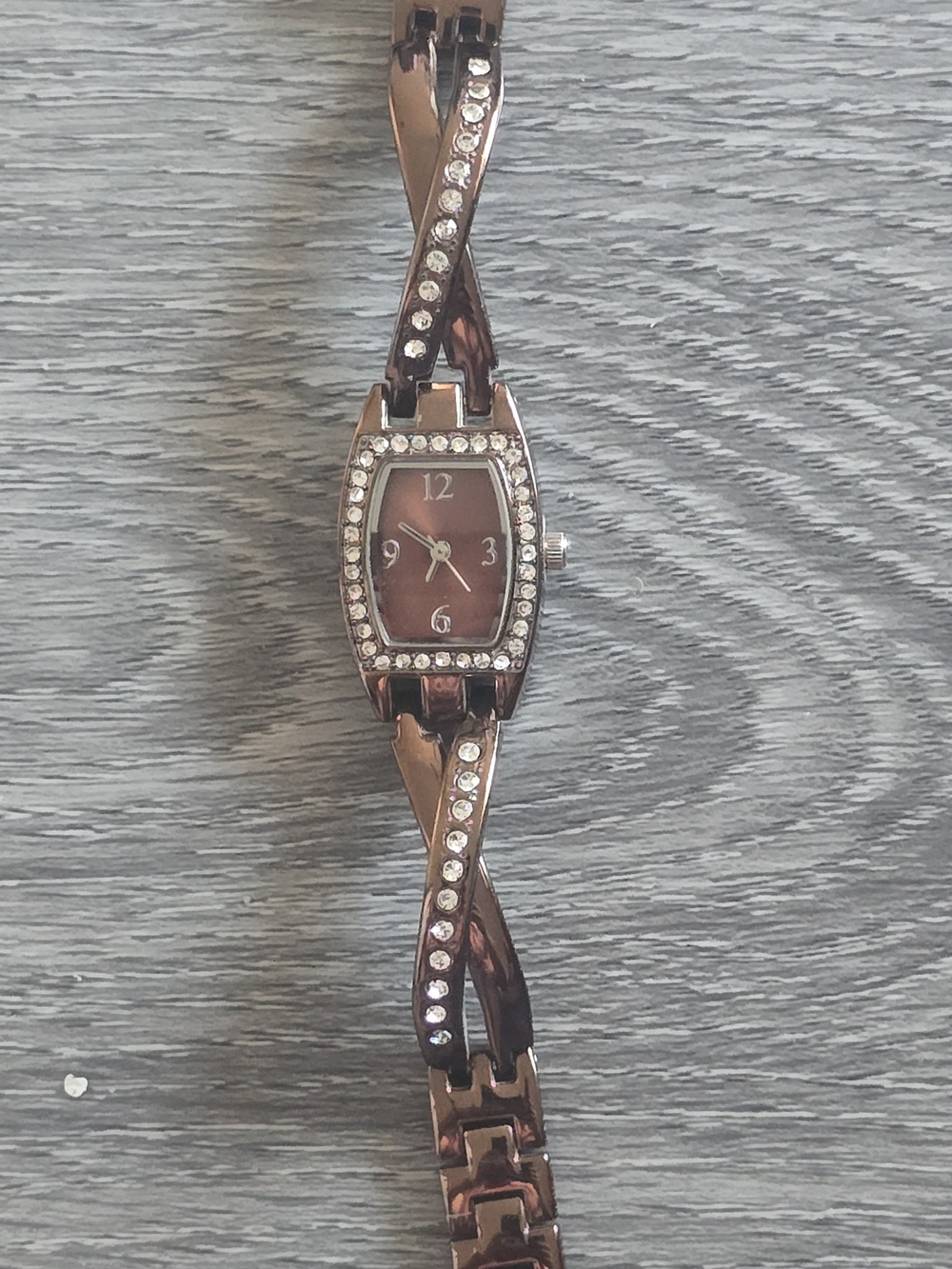 WORKS! FMD Bronze Enamel Watch with Crystal Accents